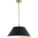 Dover 3 Light 20 inch Black/Vintage Brass Pendant Ceiling Light