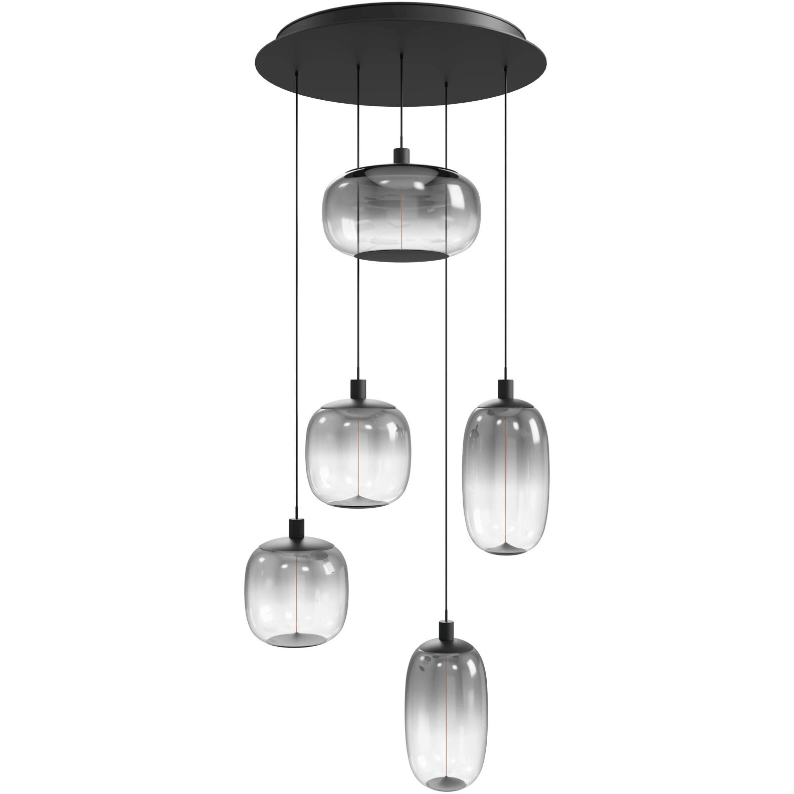 Monaco LED 20 inch Black Multi Port Pendant Ceiling Light