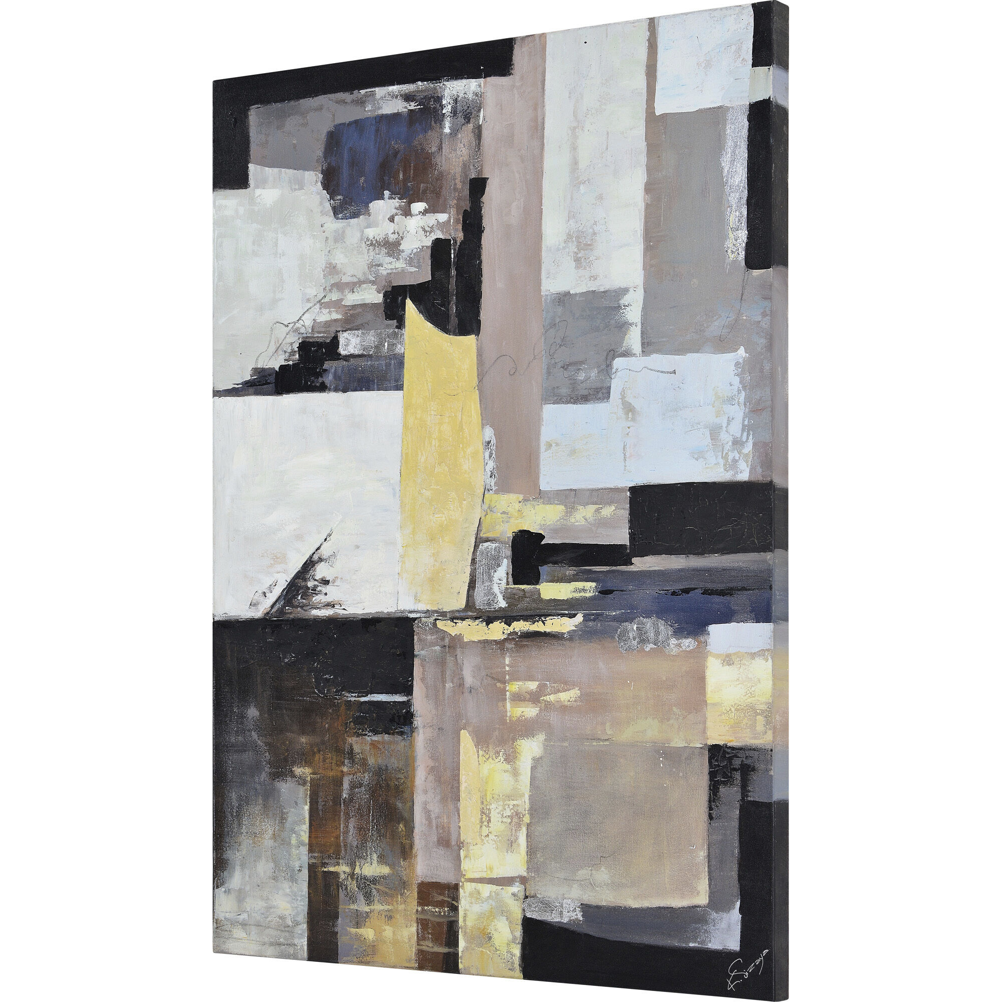 Andrei Multicolor Texture and Collage Paper Canvas Art