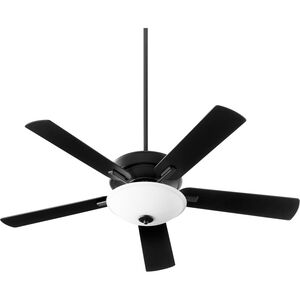 Premier 52 inch Noir with Reversible Matte Black and Weathered Oak Blades Ceiling Fan, Quorum Home