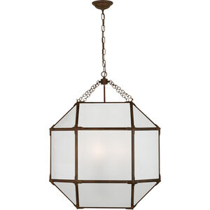 Suzanne Kasler Morris 3 Light 23 inch Antique Zinc Foyer Pendant Ceiling Light in Frosted Glass