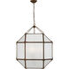 Suzanne Kasler Morris 3 Light 23.25 inch Antique Zinc Lantern Pendant Ceiling Light in Frosted Glass, Large