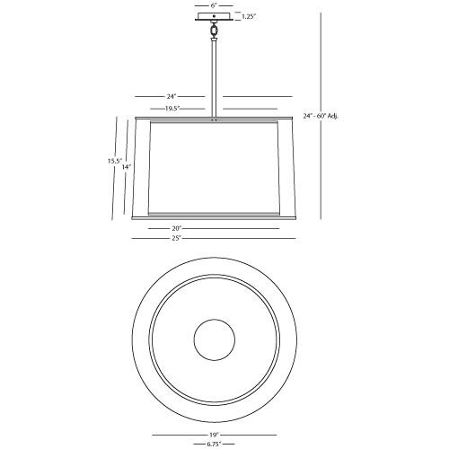Saturnia 3 Light 15 inch Deep Patina Bronze Pendant Ceiling Light