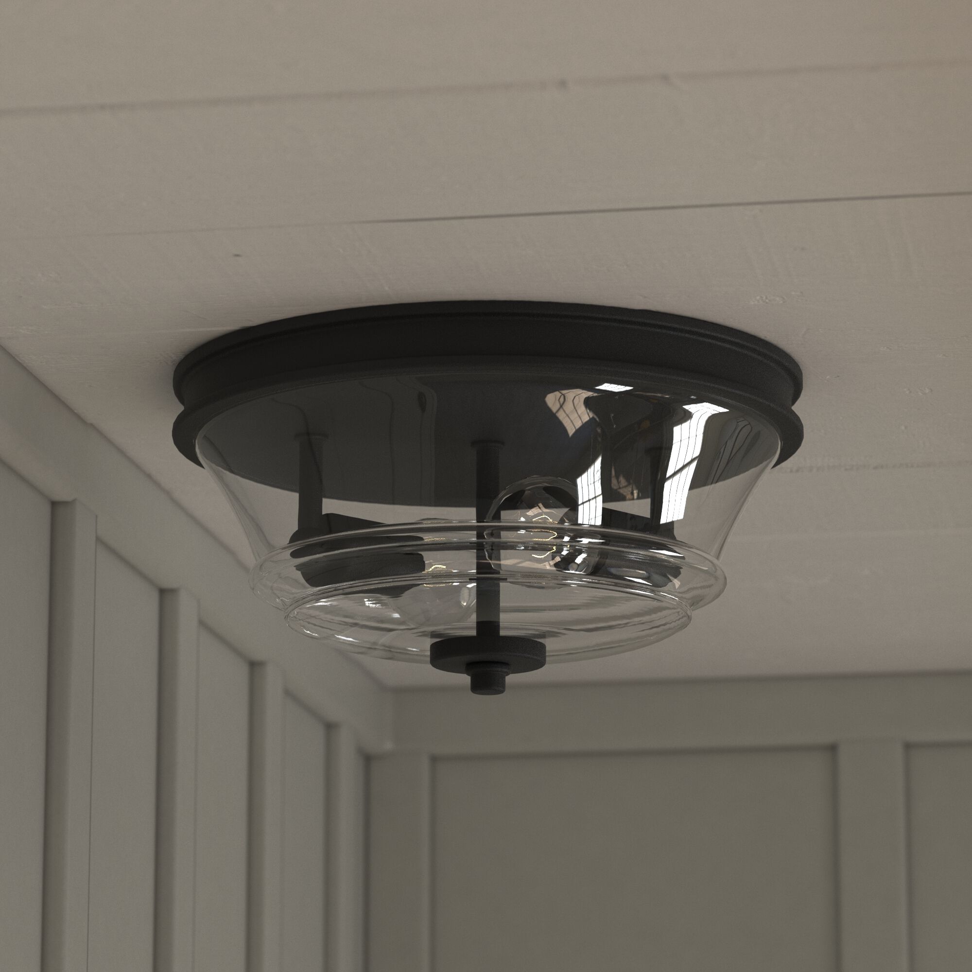 Toledo LED 13 inch Matte Black Flush Mount Ceiling Light