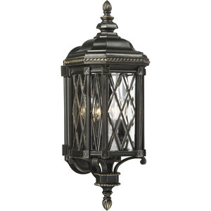 Bexley Manor 4 Light 25 inch Coal/Gold Outdoor Wall Mount, Great Outdoors