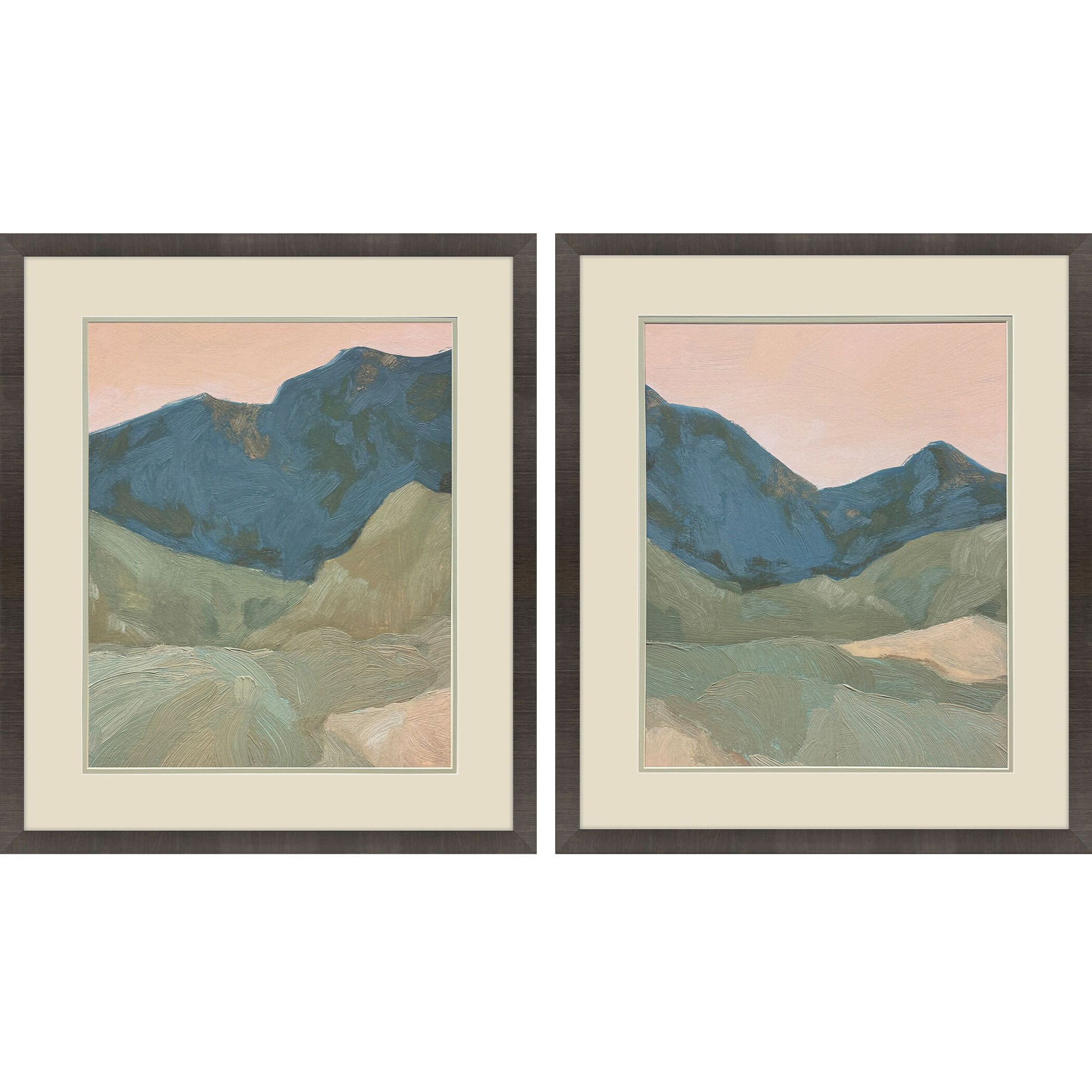 Saddle Mountain Blue and Green and Multi and Orange Framed Art, Propac