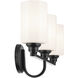 Gioe 3 Light 24.25 inch Black Vanity Light Wall Light