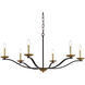 Trey 6 Light 42 inch Black and Brass Pendant Ceiling Light