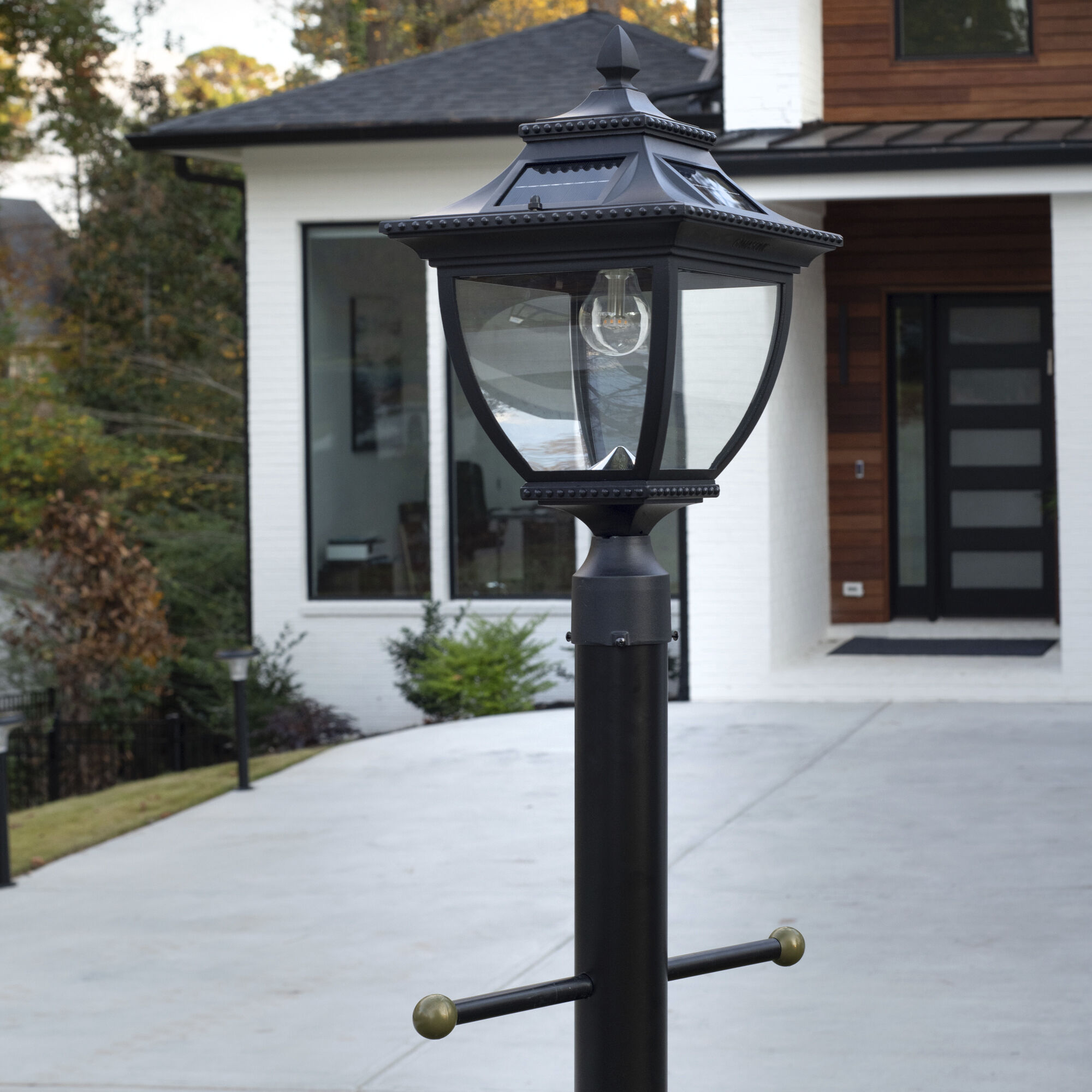 Pagoda LED 22 inch Black Outdoor Post Light, Solar