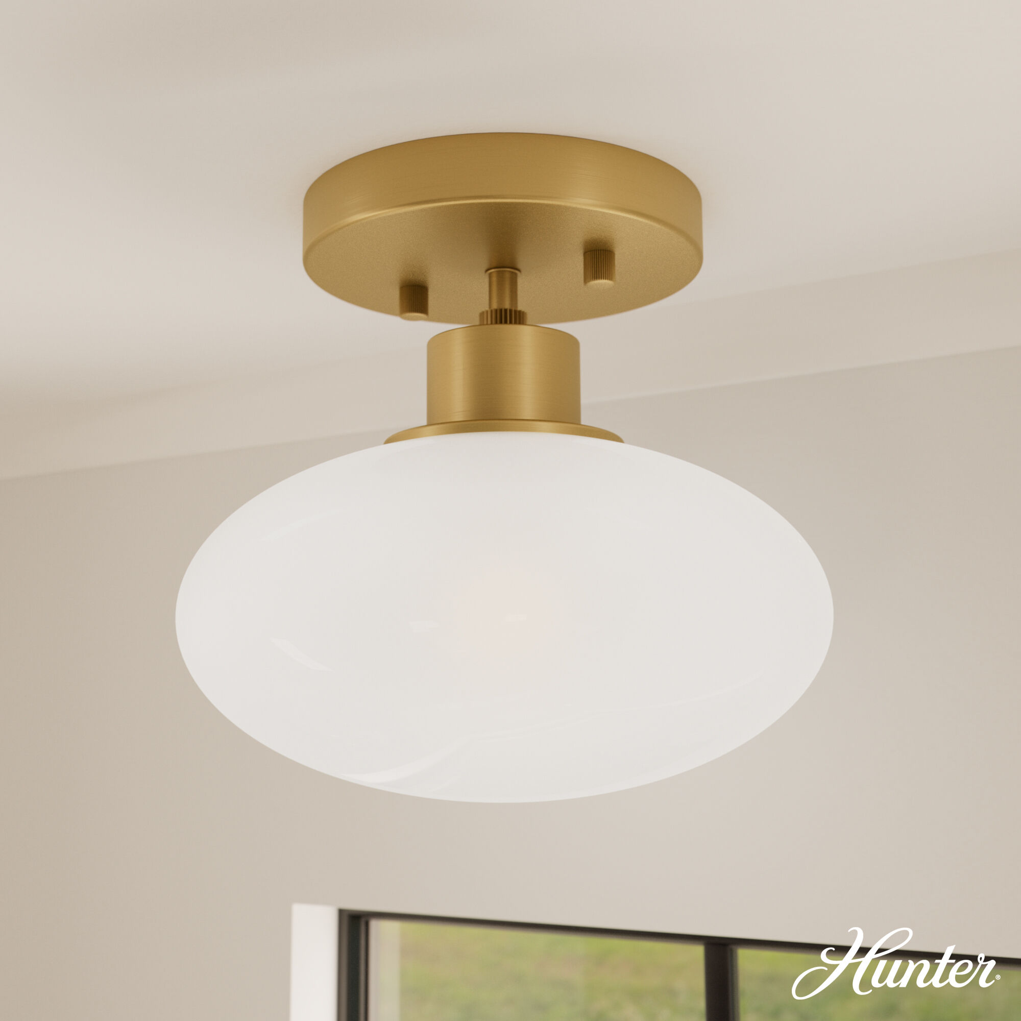 Getty 1 Light 9.1 inch Luxe Gold Flush Mount Ceiling Light, Small