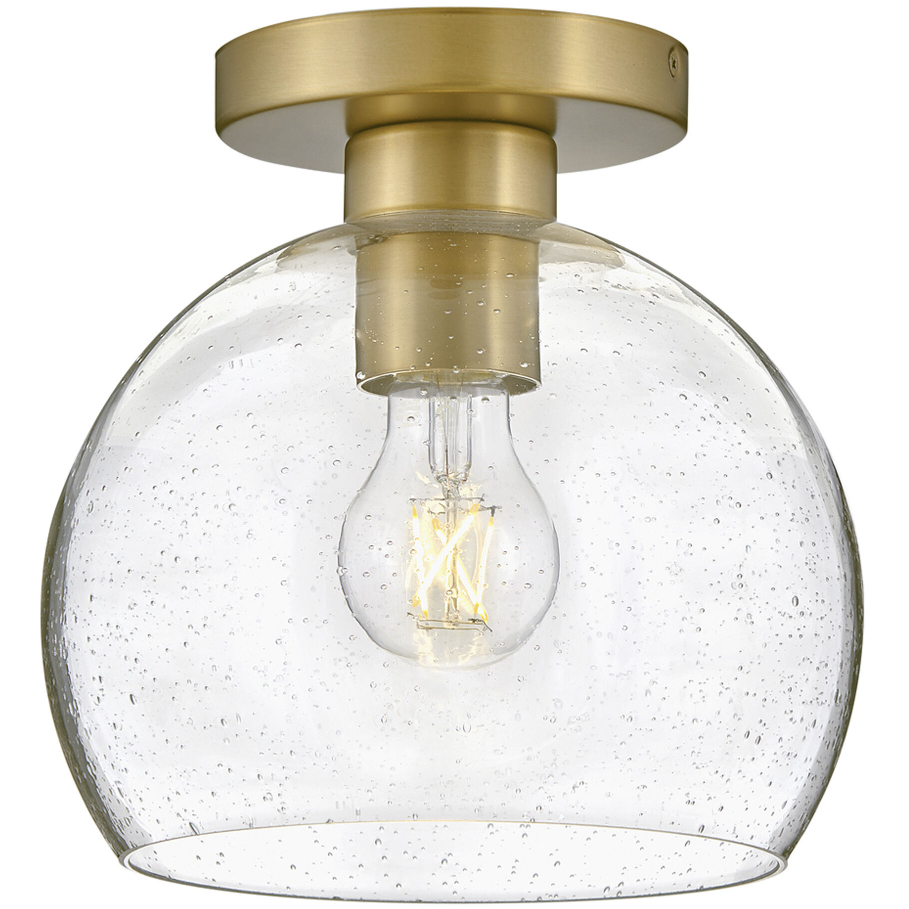 Rumi LED 9 inch Lacquered Brass Foyer Light Ceiling Light, Flush Mount