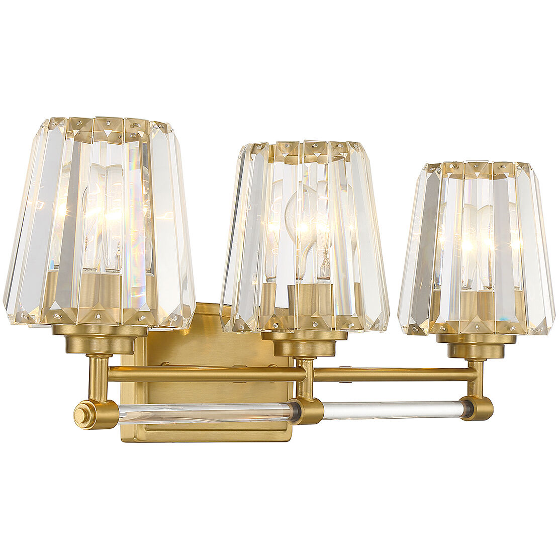 Garnet 3 Light 24 inch Warm Brass Bathroom Vanity Light Wall Light