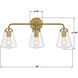 Voss 3 Light 25 inch Luxe Gold Bath Vanity Wall Light