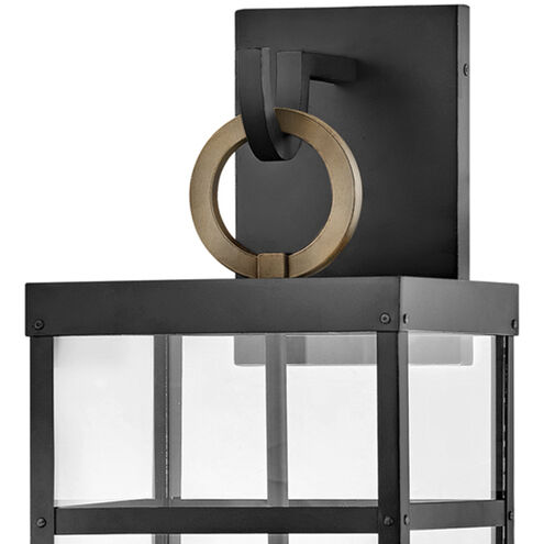Estate Series Porter LED 29 inch Black with Burnished Bronze Outdoor Wall Mount Lantern