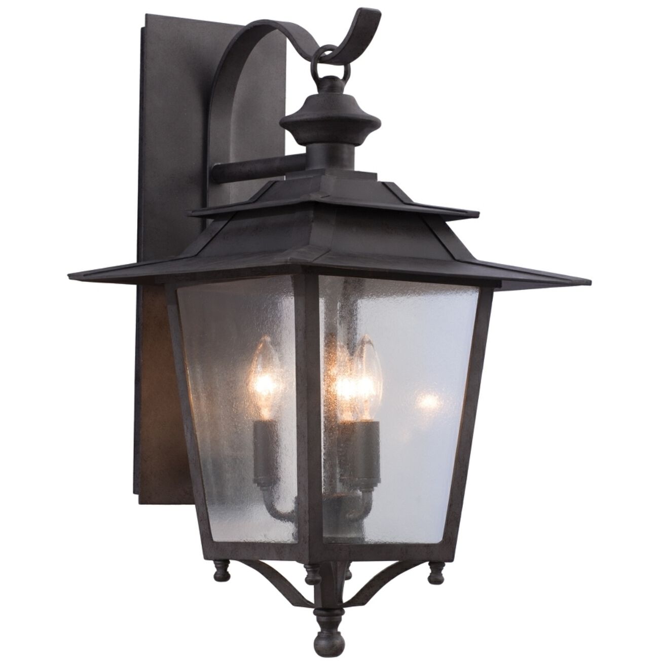 Saddlebrook 3 Light 25 inch Aged Iron Outdoor Wall Sconce