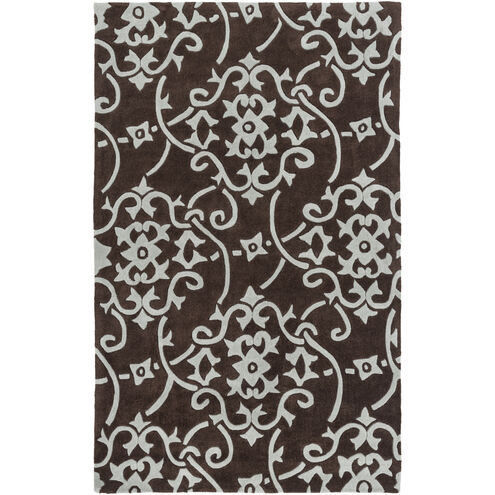 Cosmopolitan 66 X 42 inch Dark Brown/Slate Handmade Rug