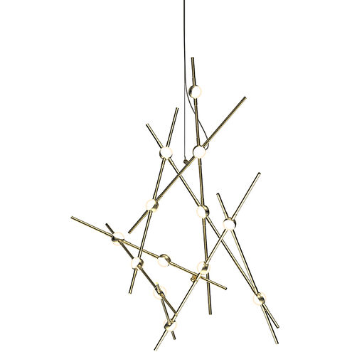 Constellation LED 25.75 inch Satin Brass Chandelier Ceiling Light in 3000K, White, Standard Suspension