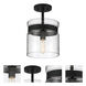 Midnight LA 1 Light 9 inch Matte Black Semi-Flush Ceiling Light