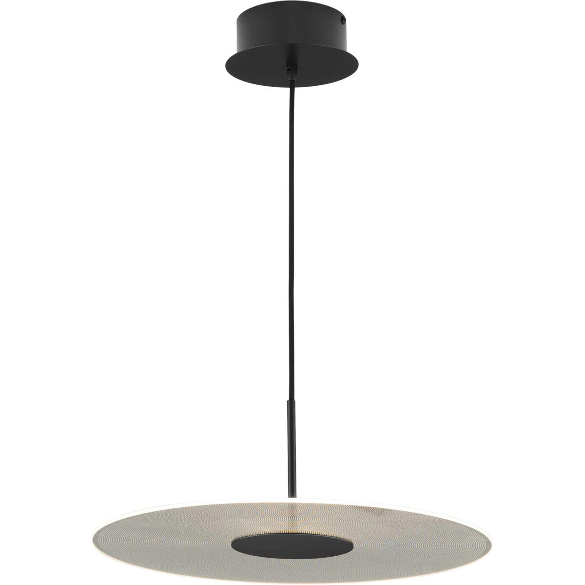 Spoke LED LED 18 inch Matte Black Pendant Ceiling Light, Progress LED