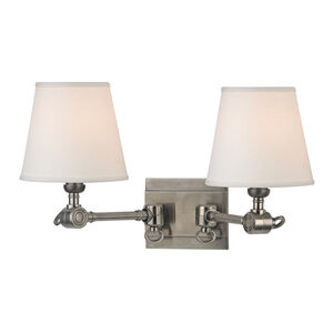 Hillsdale 2 Light 18 inch Historic Nickel Wall Sconce Wall Light
