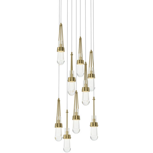 Link 9 Light 20.5 inch Modern Brass Pendant Ceiling Light, Round