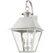 Wentworth 3 Light 22 inch Brushed Nickel Outdoor Wall Lantern, Large