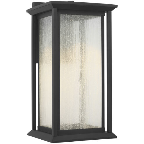 Audley LED 15 inch Textured Black Outdoor Wall Lantern, Medium