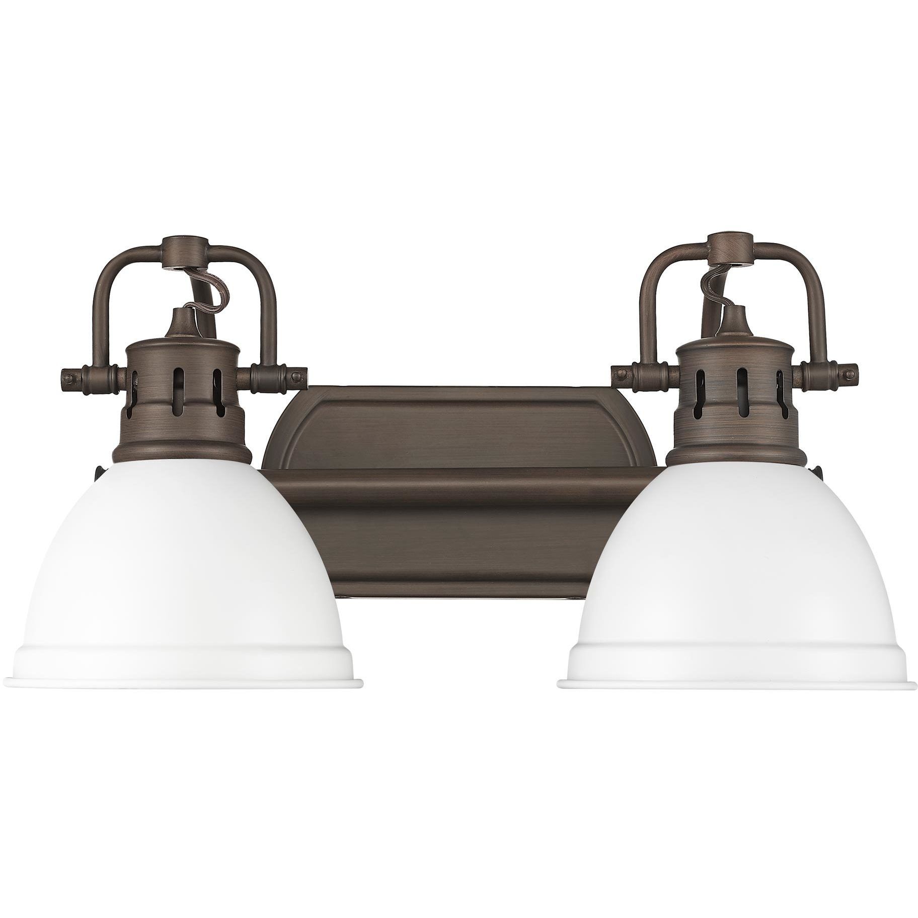 Yep Duncan Vanity Wall Light in Rubbed Bronze, Matte White