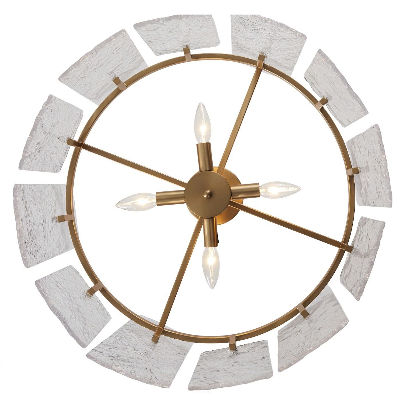 Augusta 4 Light 22.63 inch Cast Glass / Antique Brass Flush Mount Ceiling Light