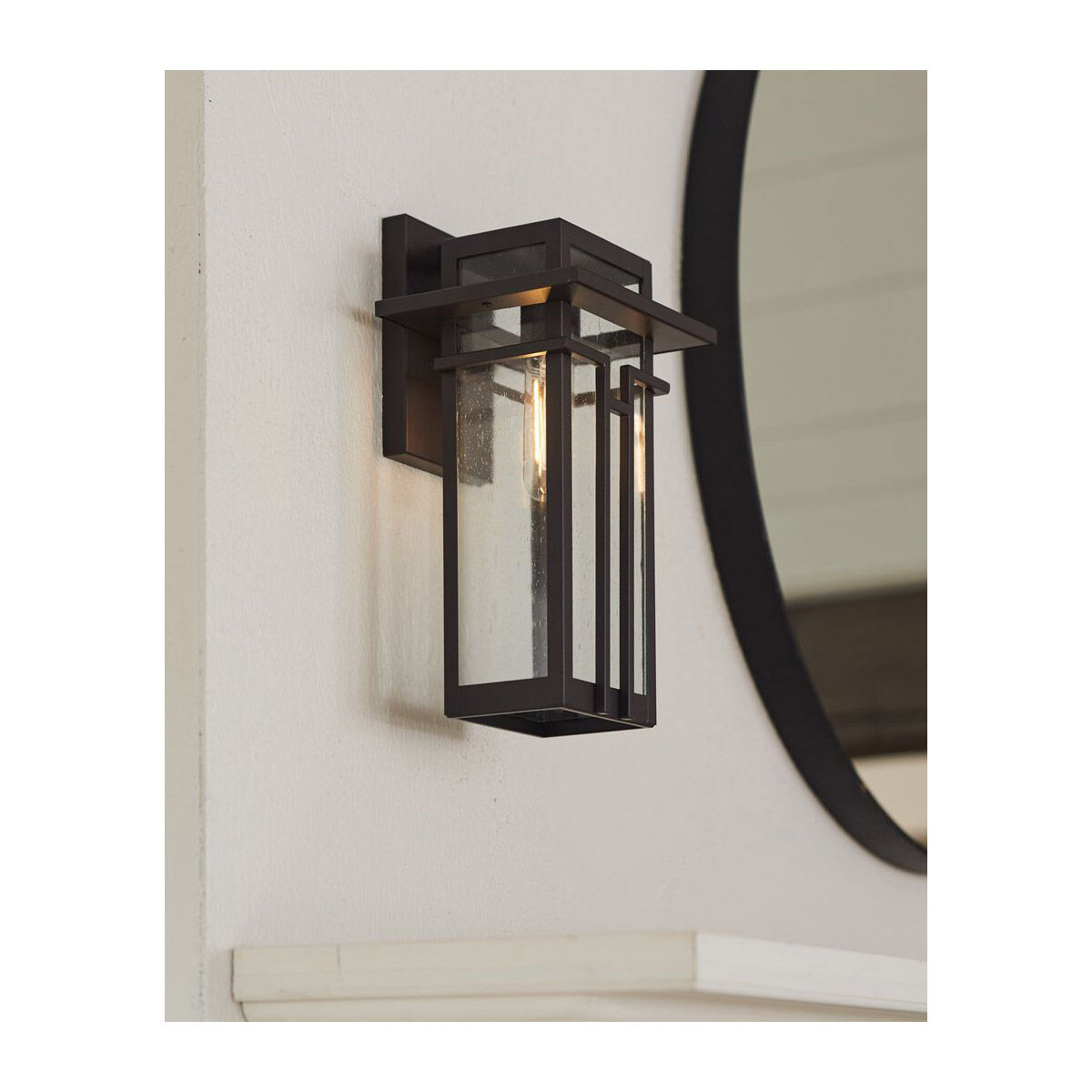 Boxwood 1 Light 12 inch Antique Bronze Outdoor Wall Lantern, Small