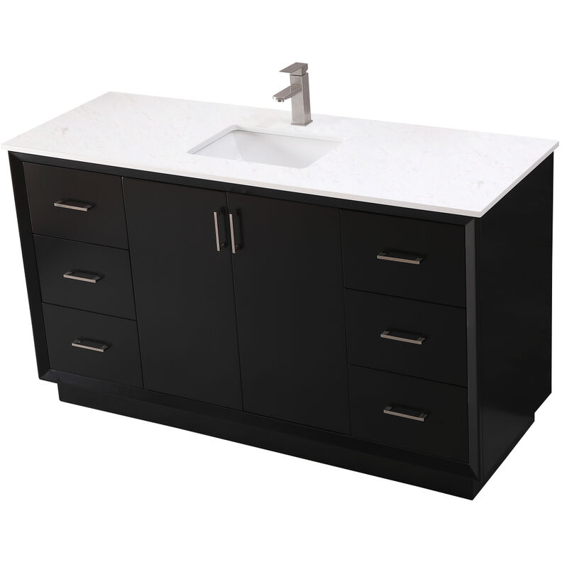 Hayes 60 X 22 X 35 inch Black Vanity Sink Set