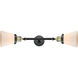 Franklin Restoration Small Cone LED 16 inch Black Antique Brass Bath Vanity Light Wall Light in Matte White Glass, Franklin Restoration