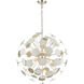 Modish 8 Light 28 inch Matte White with Silver Leaf Chandelier Ceiling Light