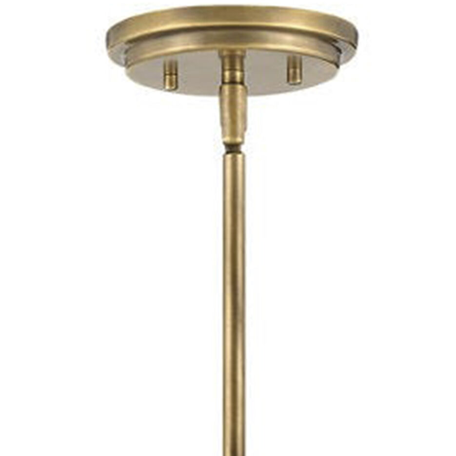 Nautique 1 Light 13 inch Heritage Brass Indoor Pendant Ceiling Light in White