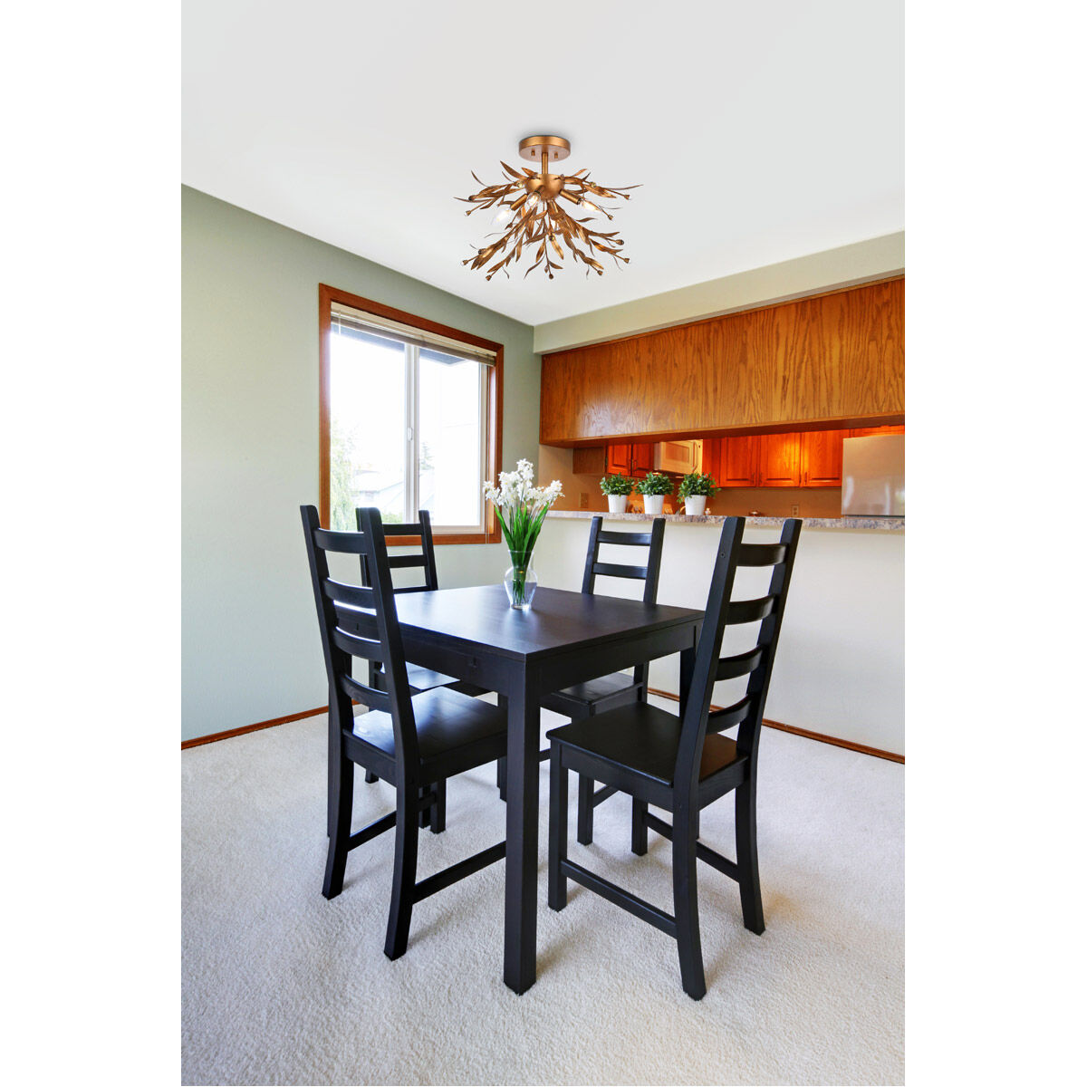 Priscilla 4 Light 19 inch Gold Leaf Flush Mount Ceiling Light