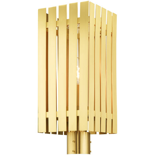 Greenwich 1 Light 20 inch Satin Brass Outdoor Post Top Lantern