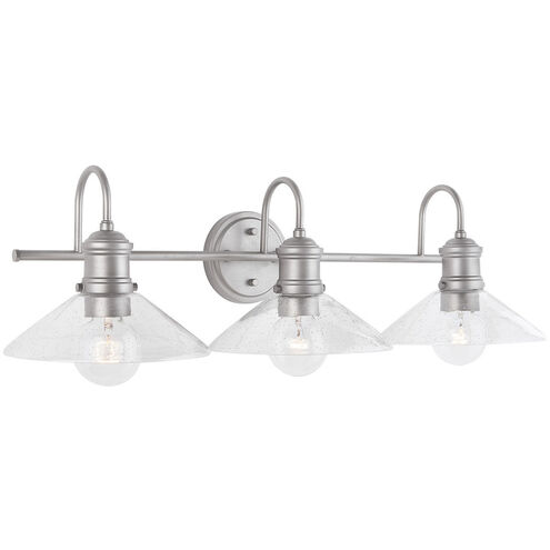 Zephir 3 Light 30.25 inch Brushed Nickel Painted Vanity Light Wall Light