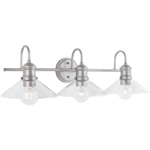 Zephir 3 Light 30 inch Brushed Nickel Painted Vanity Light Wall Light