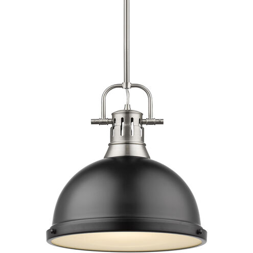 Duncan 1 Light 14 inch Pewter Pendant Ceiling Light in Matte Black, Large