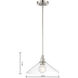 Charis 1 Light 12.5 inch Polished Nickel with Brushed Nickel Pendant Ceiling Light