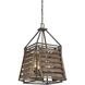 Hartberg 4 Light 20.5 inch Aged Driftwood Outdoor Hanging Lantern