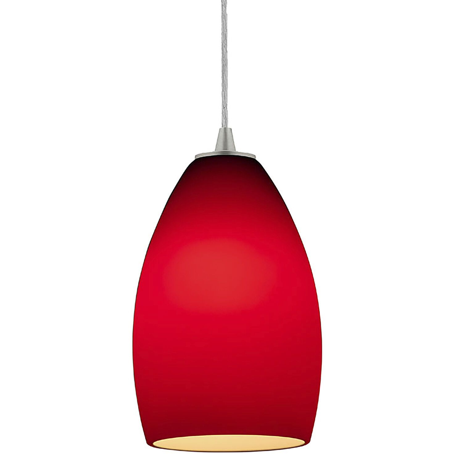 Champagne 1 Light 5 inch Brushed Steel Pendant Ceiling Light in Red