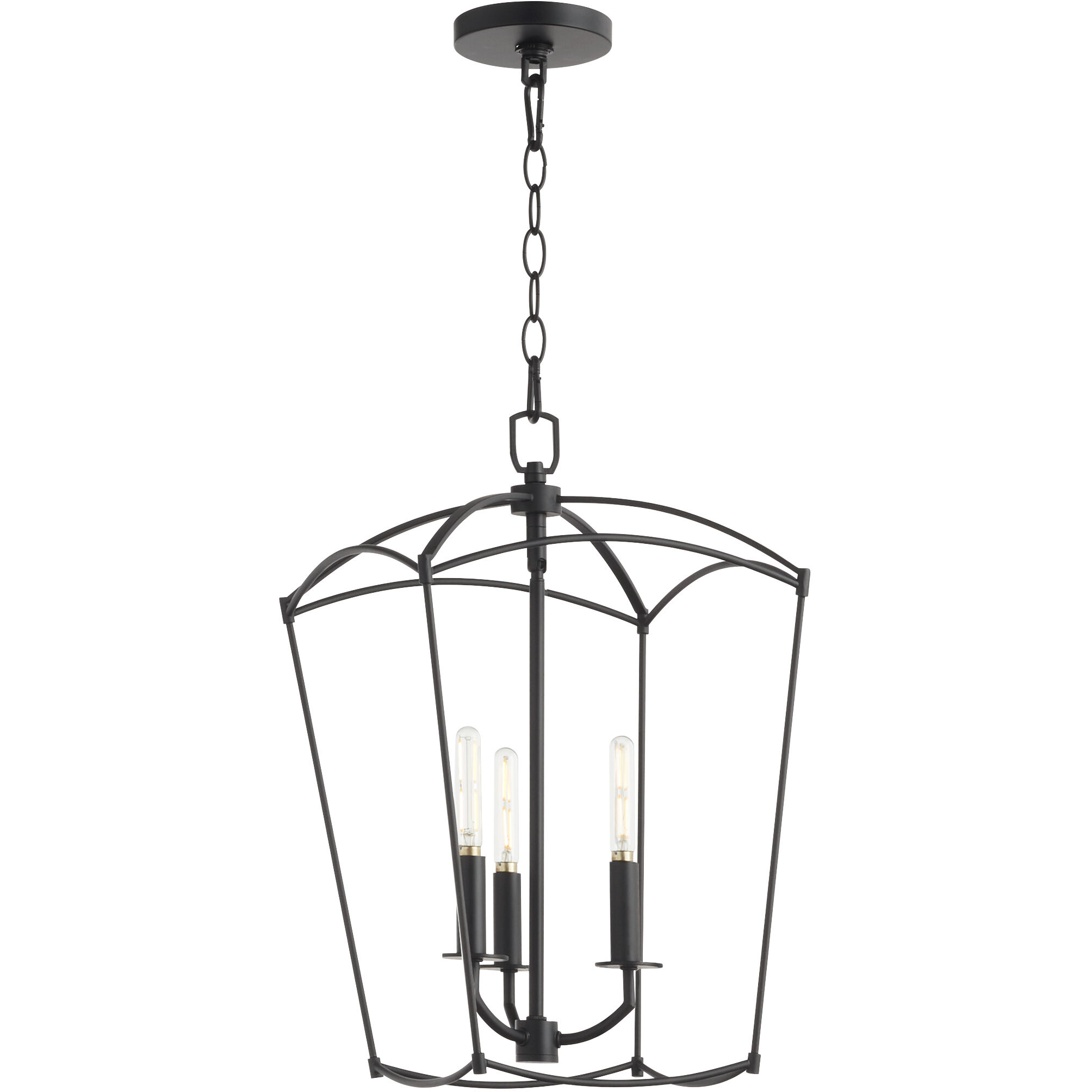 Mantle 3 Light 12 inch Matte Black Entry Ceiling Light