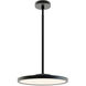 Edge Round 1 Light 15.68 inch Black Pendant Ceiling Light in 16 in, 120-277V