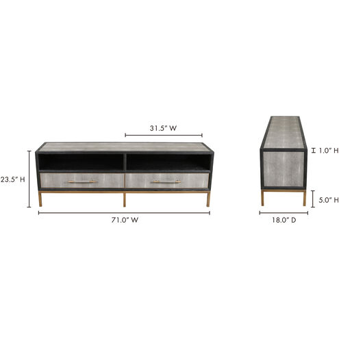 Mako 71 X 18 inch Grey Console Table, Media Cabinet
