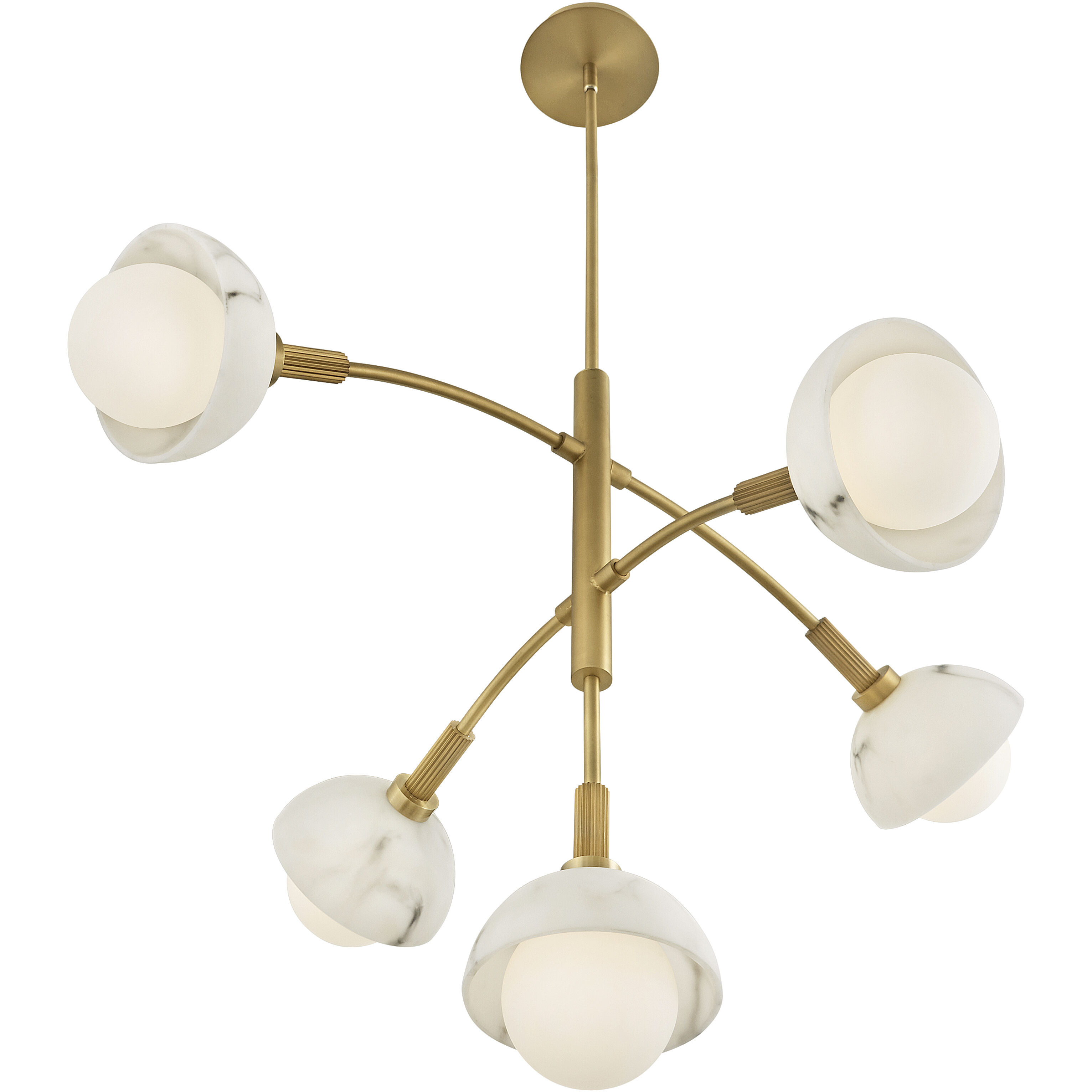 Phoebe LED 33.5 inch Heritage Brass Chandelier Ceiling Light