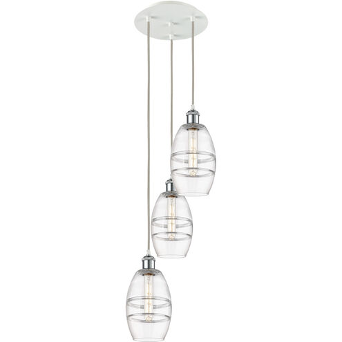 Ballston Vaz 3 Light 12.38 inch White Polished Chrome Cord Hung Multi Pendant Ceiling Light