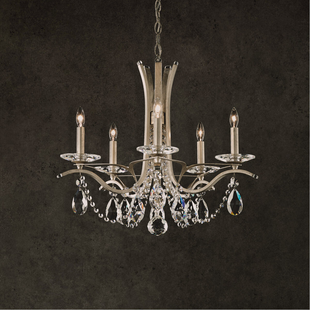 Vesca 5 Light 23 inch Antique Silver Chandelier Ceiling Light