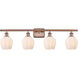 Ballston Norfolk LED 36 inch Antique Copper Bath Vanity Light Wall Light in Matte White Glass