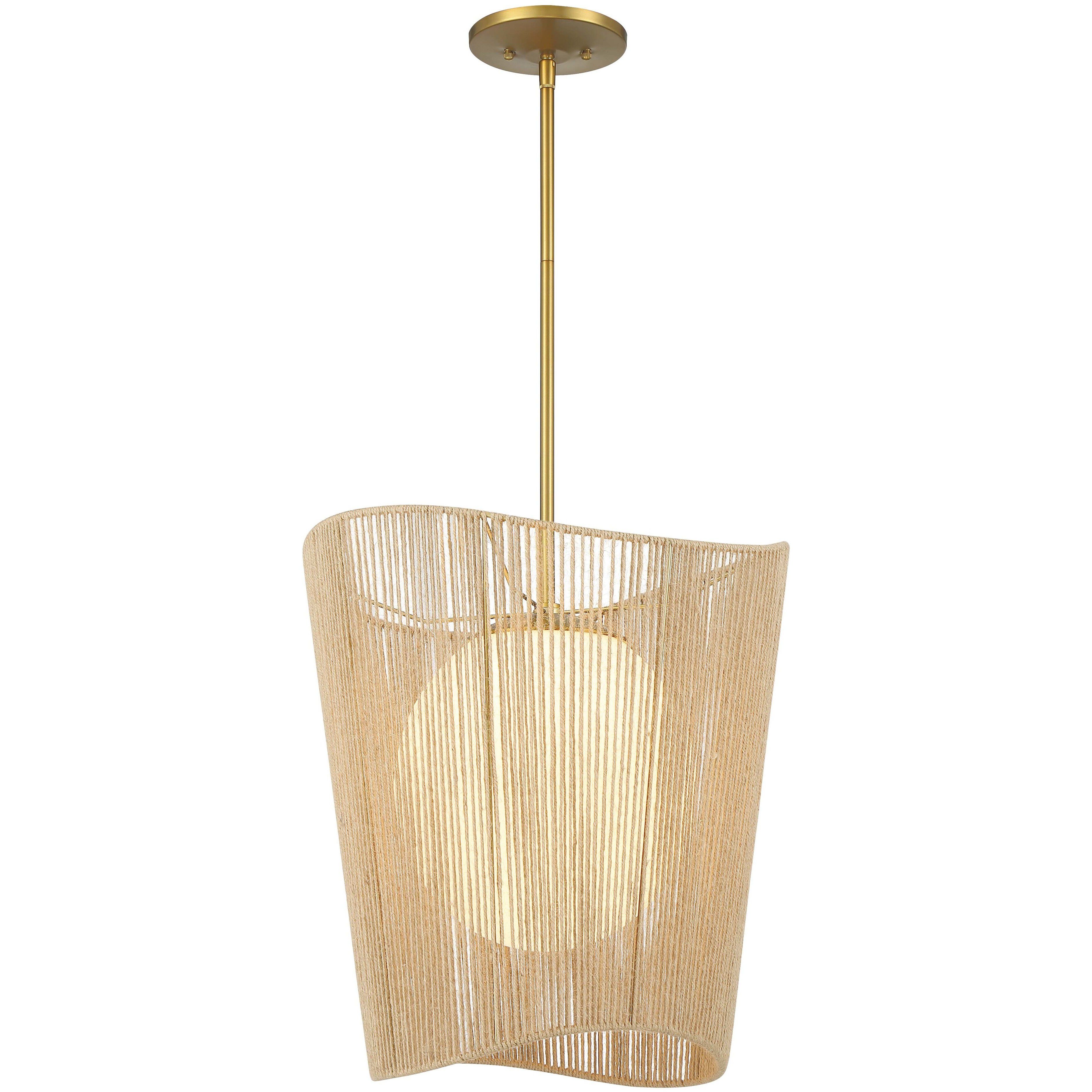 Key Largo 1 Light 16 inch Soft Brass Pendant Ceiling Light